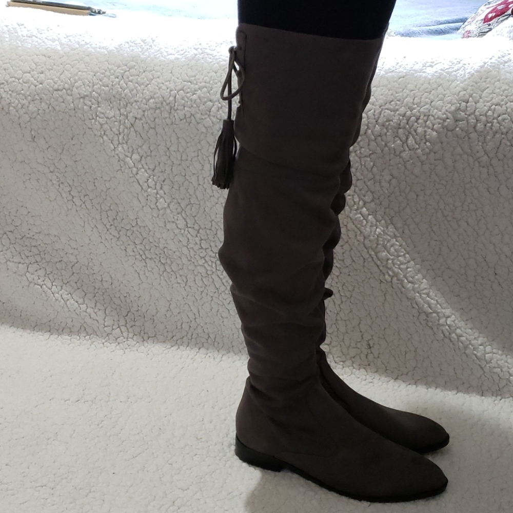 Marc Fisher Olympia Gray Long Knee Boots